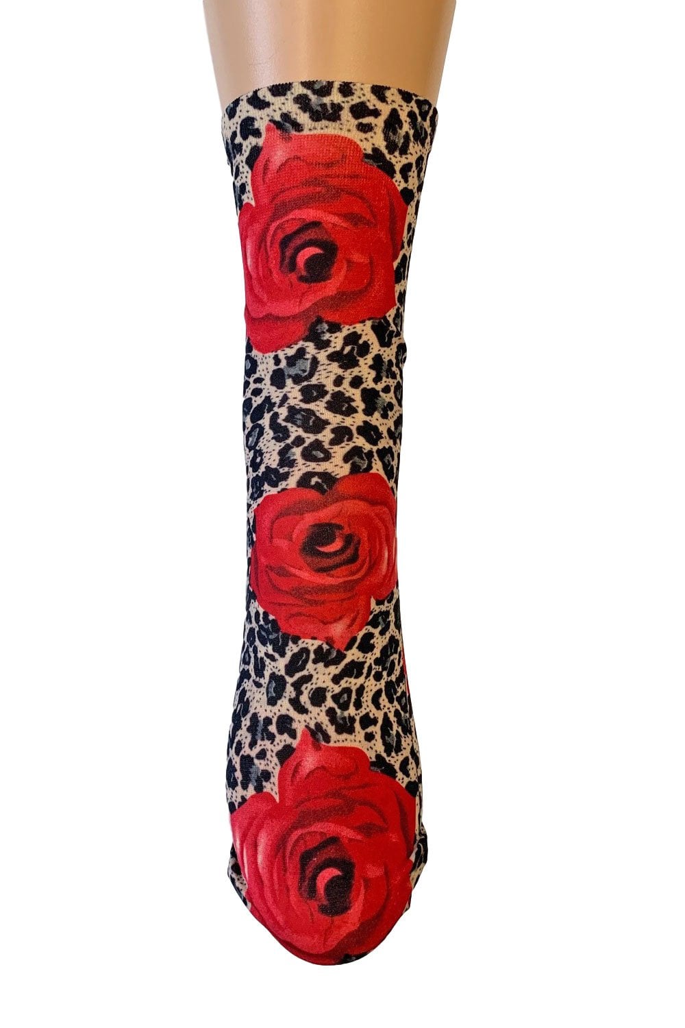 Leopard Rose Ankle High Socks 1722