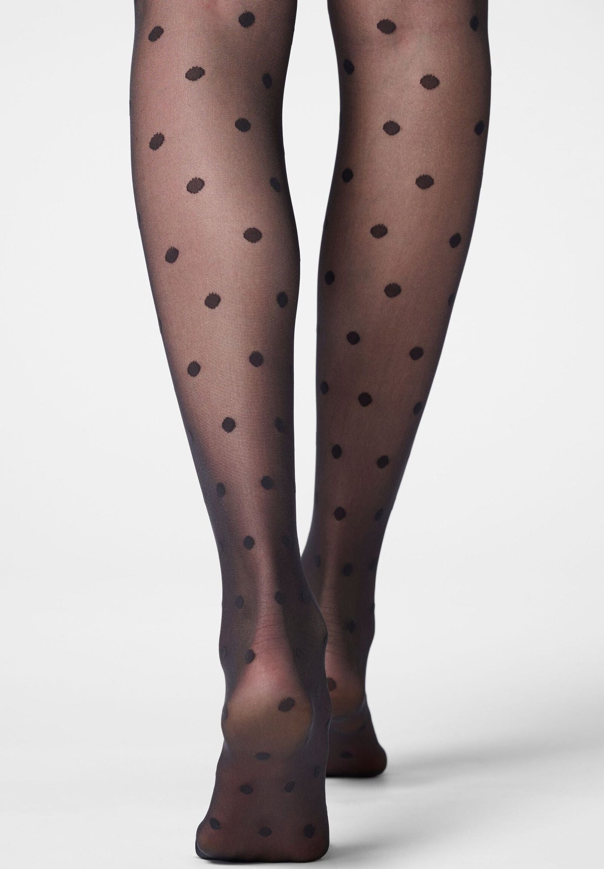 Sheer Tights with Polka-Dot Motif Veil Dots 30 - Black