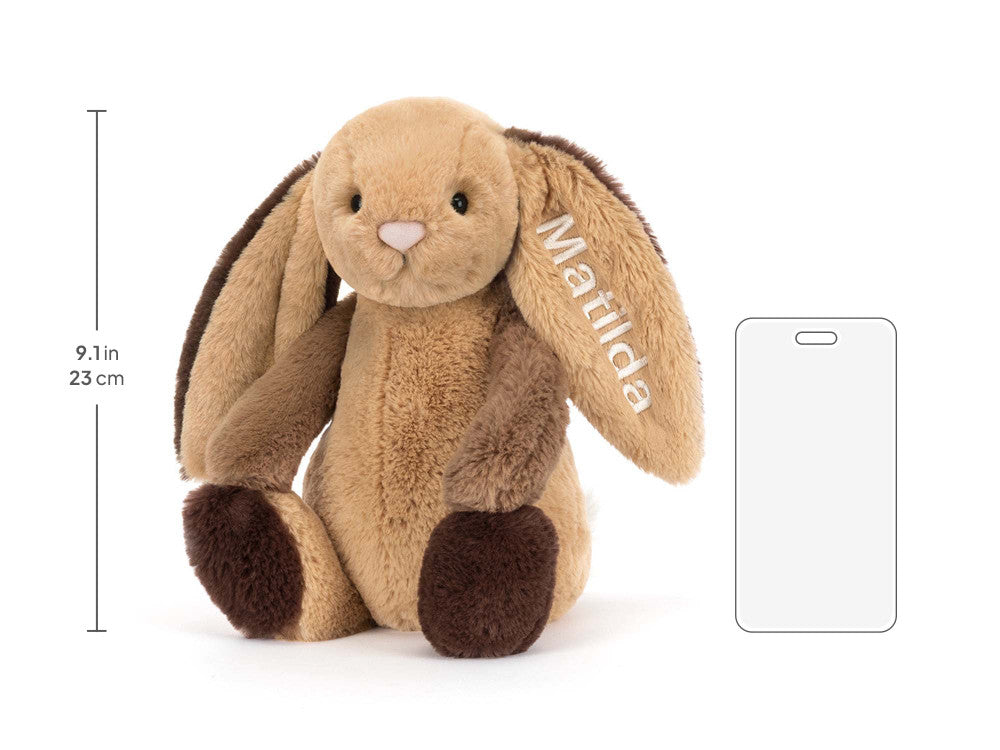 Personalized Bashful Patchwork Brown Bunny Original