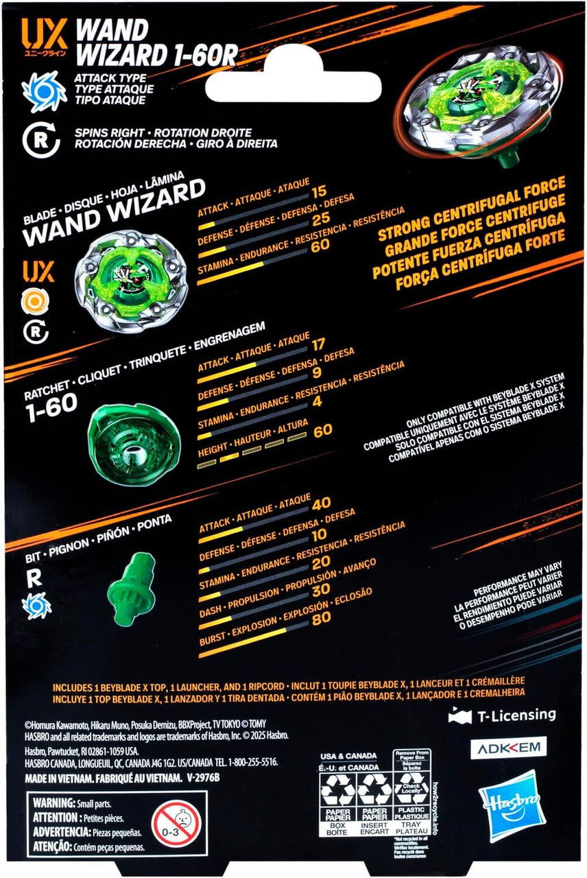 HASBRO Wand Wizard 1-60R Beyblade X Starter Set