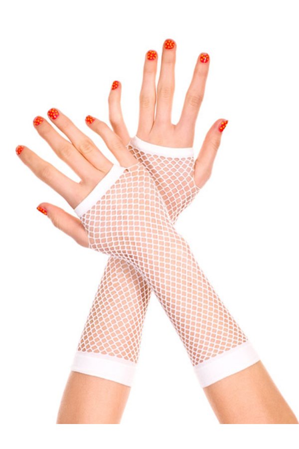 Long Fingerless Fishnet Gloves
