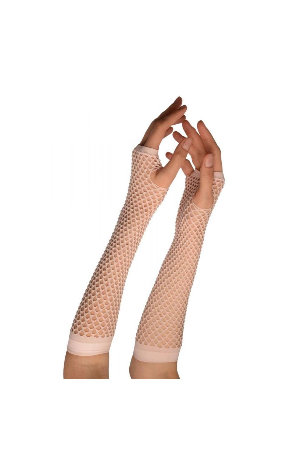 Long Fingerless Fishnet Gloves