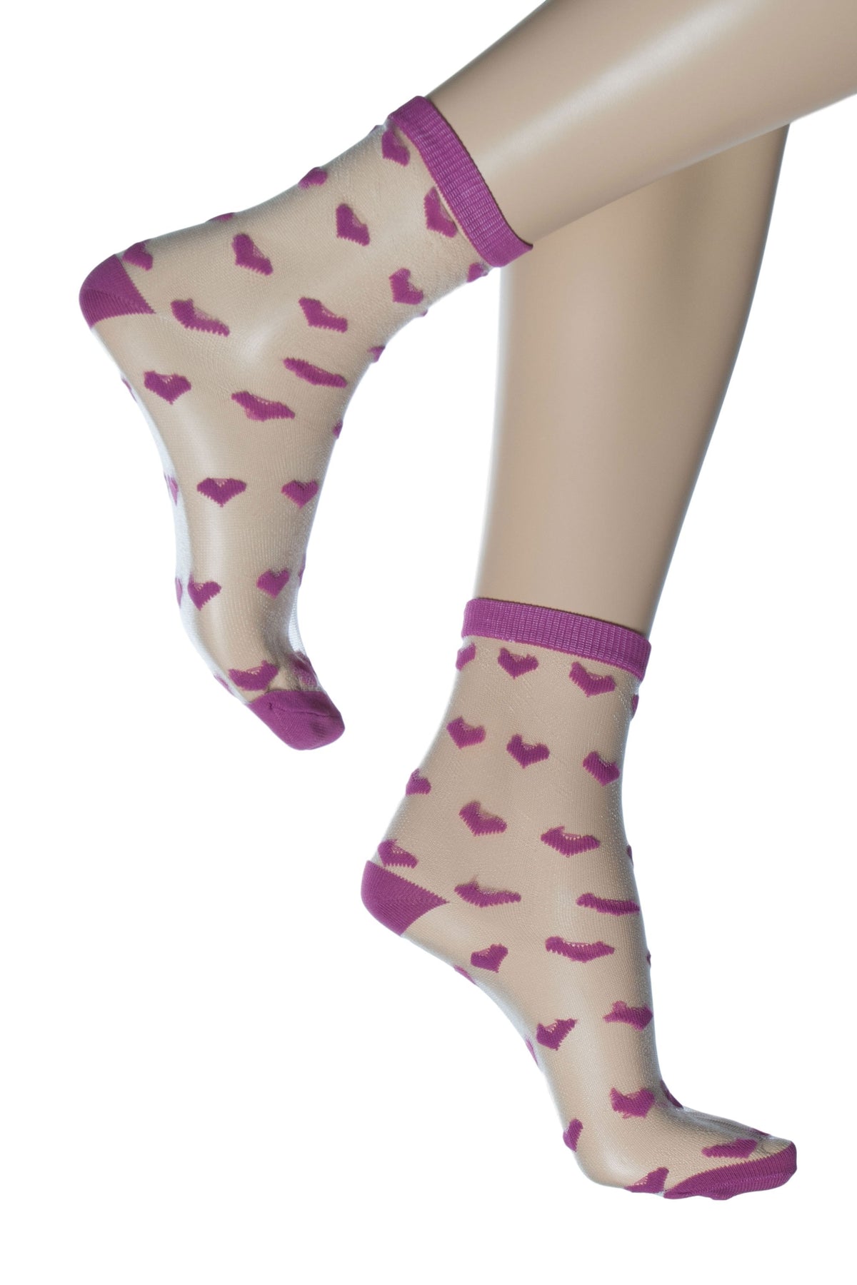 Transparent Sheer Heart Ankle Socks 1711