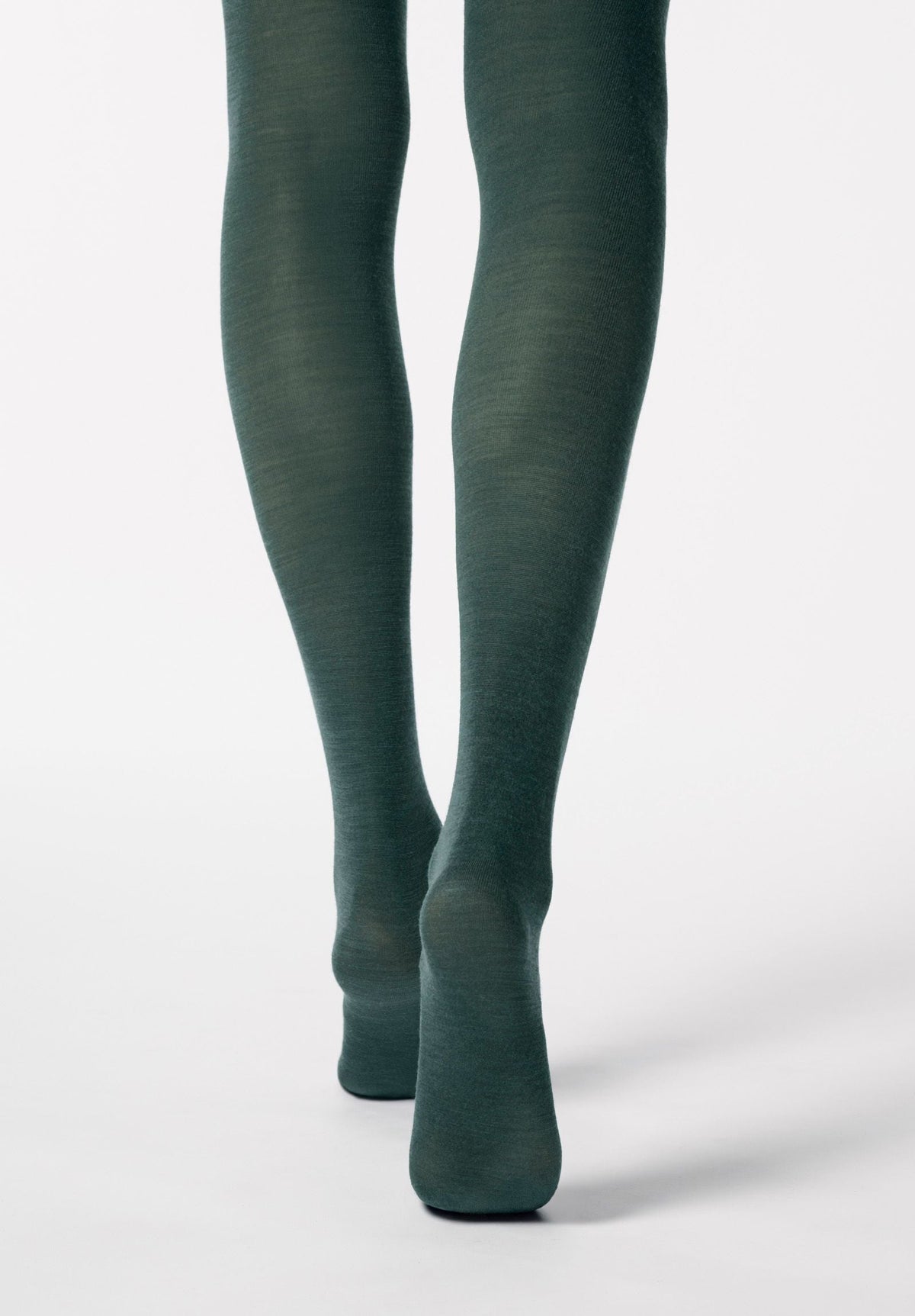Superwash Wool Opaque Tights Nives - Forest Green 2