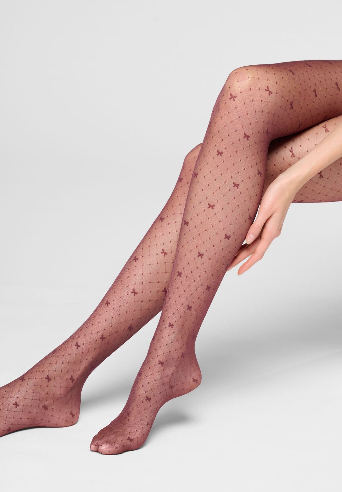 Micro Pattern Sheer Tights Graceful 20 - Bordeaux 11