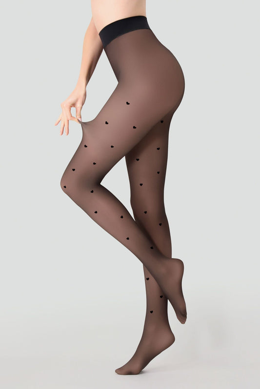 Thermo-Nude Sheer-Effect Opaque Thermal Tights - Black