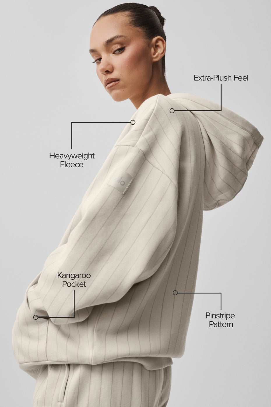 Pinstripe Hoodie - Bone Pinstripe