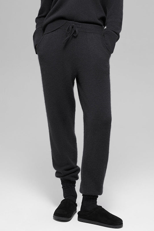 Wool Cashmere High-Waist New Class Jogger - Black